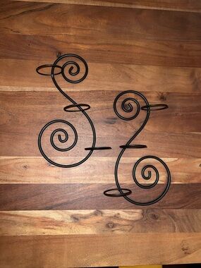 Black Metal Spiral Wall Candle Holders - Set of 2